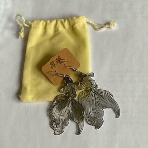 Japan Silver Koi Fish Dangle Earrings - Women Jewelry